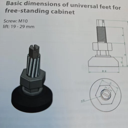Ben til gulvskap 4stk. Justerbare